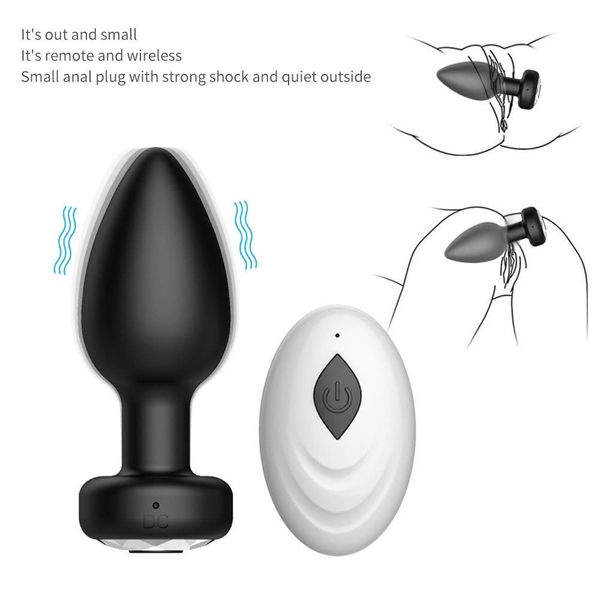 Anal plug/Plug Hậu Môn Rung Mini 10 Chế Độ Điều Khiển Từ Xa – Silicone Sạc USB