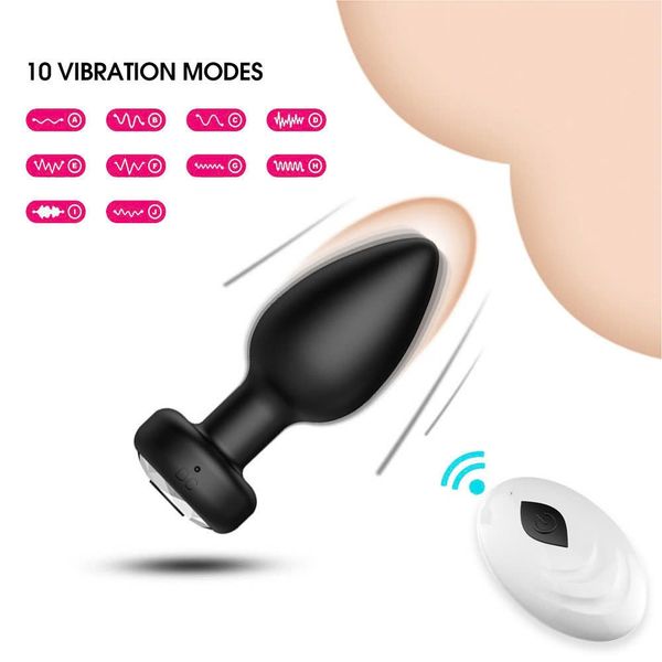 Anal plug/Plug Hậu Môn Rung Mini 10 Chế Độ Điều Khiển Từ Xa – Silicone Sạc USB