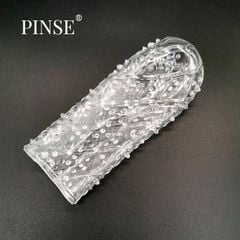 Bao cao su silicon trong suốt PINSE, có thể tái sử dụng, giúp tăng cảm giác và đôn kích thước