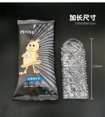 Bao cao su silicon trong suốt PINSE, có thể tái sử dụng, giúp tăng cảm giác và đôn kích thước