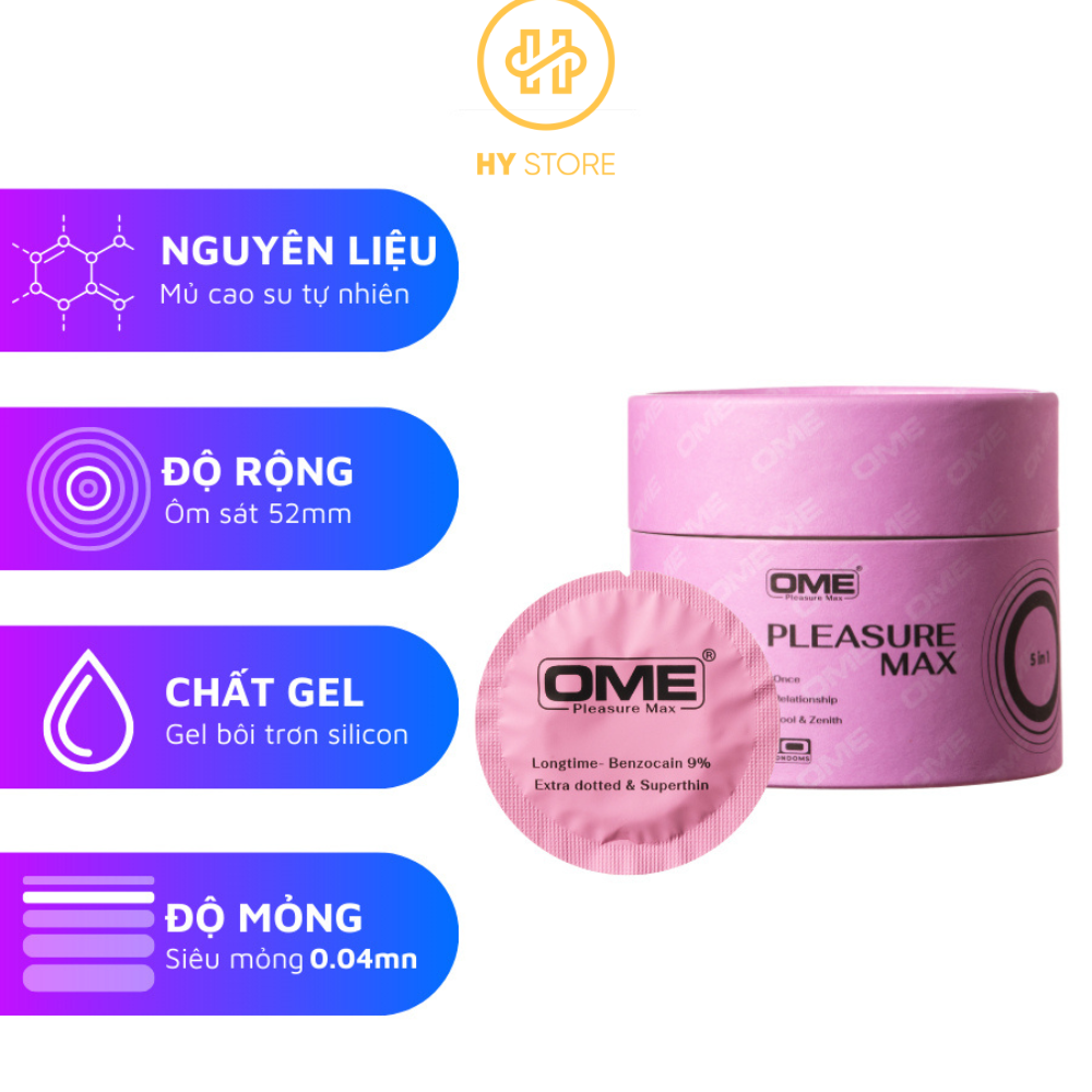 Bao Cao Su OME PLEASUREMAX 5 IN 1 - Hộp 10 cái
