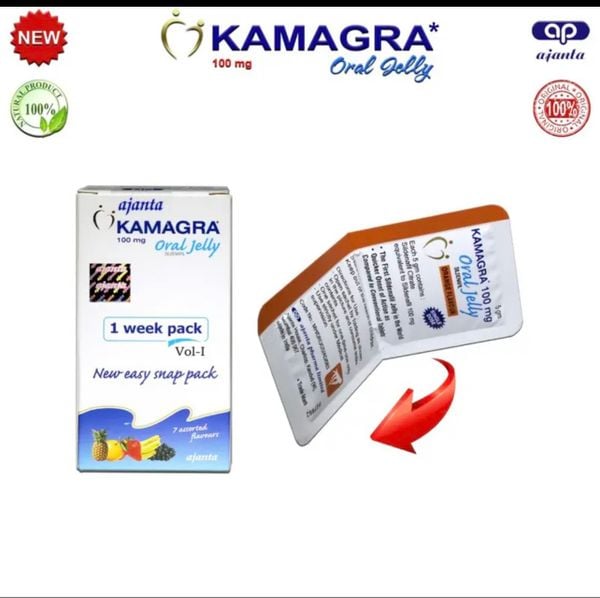 Kamagra Jelly, thuốc cường dương, hổ trợ cứng lâu, lâu ra hiệu quả 100% - Hộp fullseal 7 tuýp 7 vị.