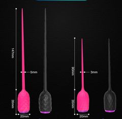 Que Sounding silicone có rung, kích thích niệu đạo - tặng kèm pin dự phòng