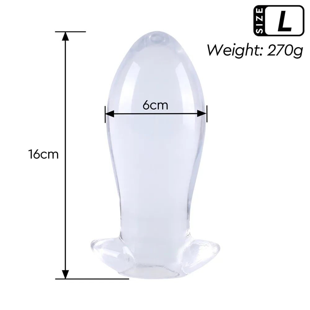 Plug silicone trứng rồng trong suốt, dùng chơi fisting
