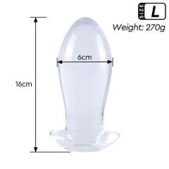 Plug silicone trứng rồng trong suốt, dùng chơi fisting