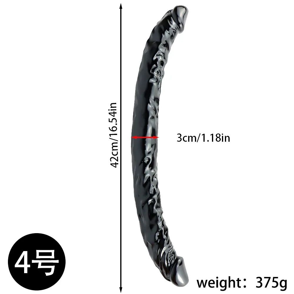 Dương vật giả silicone cao cấp, loại 2 đầu màu đen, nhiều size