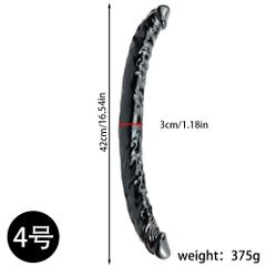 Dương vật giả silicone cao cấp, loại 2 đầu màu đen, nhiều size