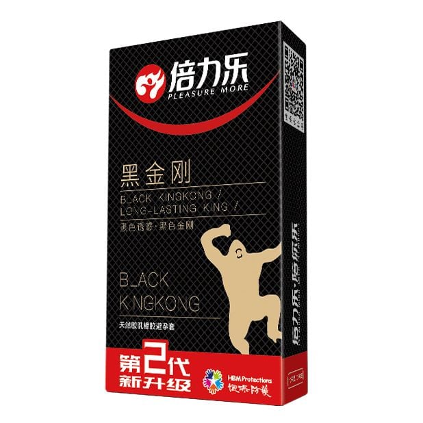 Bao cao su màu đen BLACK KINGKONG,chính hãng hộp 10 cái.