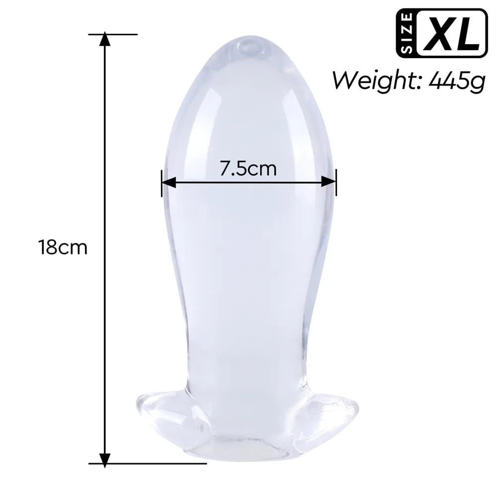 Plug silicone trứng rồng trong suốt, dùng chơi fisting