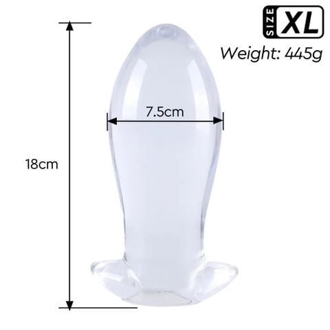 Plug silicone trứng rồng trong suốt, dùng chơi fisting