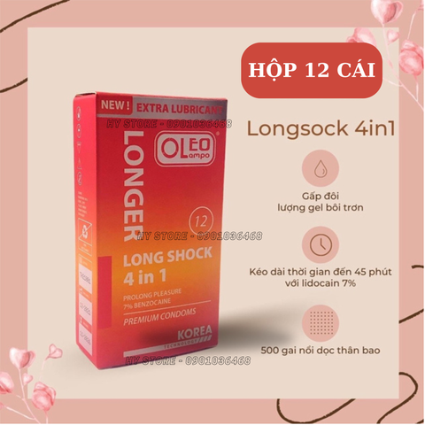 [COMBO 2 HỘP] Bao cao su Oleo 0.05 màu đỏ - Có gai