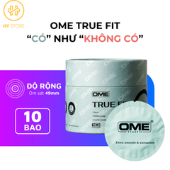Bao cao su OME TRUE FIT hương Bạc hà,ôm sát, siêu mõng - Hộp 10 cái