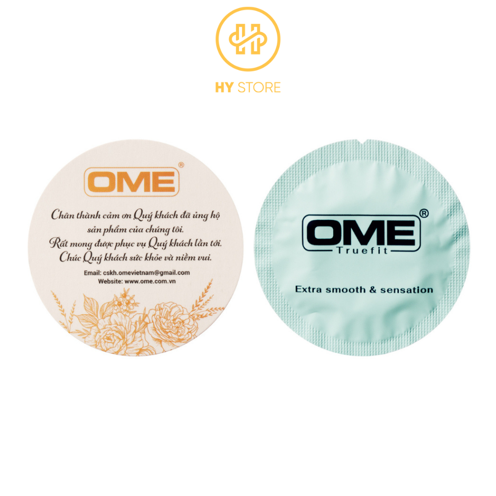 Bao cao su OME TRUE FIT hương Bạc hà,ôm sát, siêu mõng - Hộp 10 cái