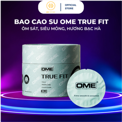 Bao cao su OME TRUE FIT hương Bạc hà,ôm sát, siêu mõng - Hộp 10 cái