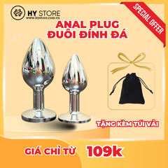 Plug cắm hậu môn bằng inox đính đá [Tặng kèm túi nhung đen]