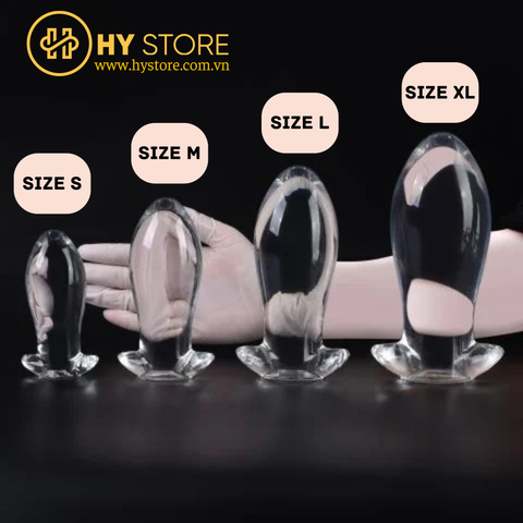 Plug silicone trứng rồng trong suốt, dùng chơi fisting