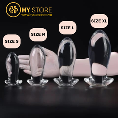 Plug silicone trứng rồng trong suốt, dùng chơi fisting