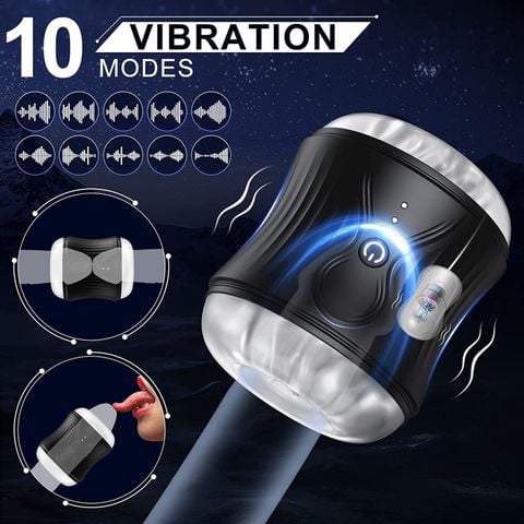Cốc Thủ Dâm 2 Đầu Có 10 Chế Độ Rung