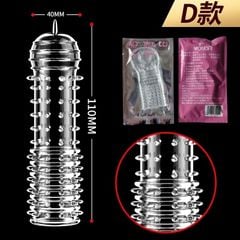 Bao cao su đôn silicone trong suốt có gai giúp tăng kích thước và kích thích.