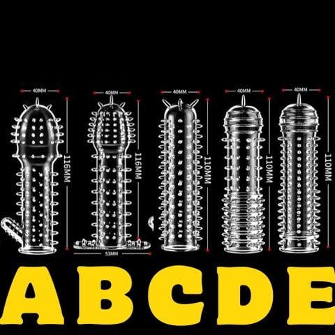 Bao cao su đôn silicone trong suốt có gai giúp tăng kích thước và kích thích.