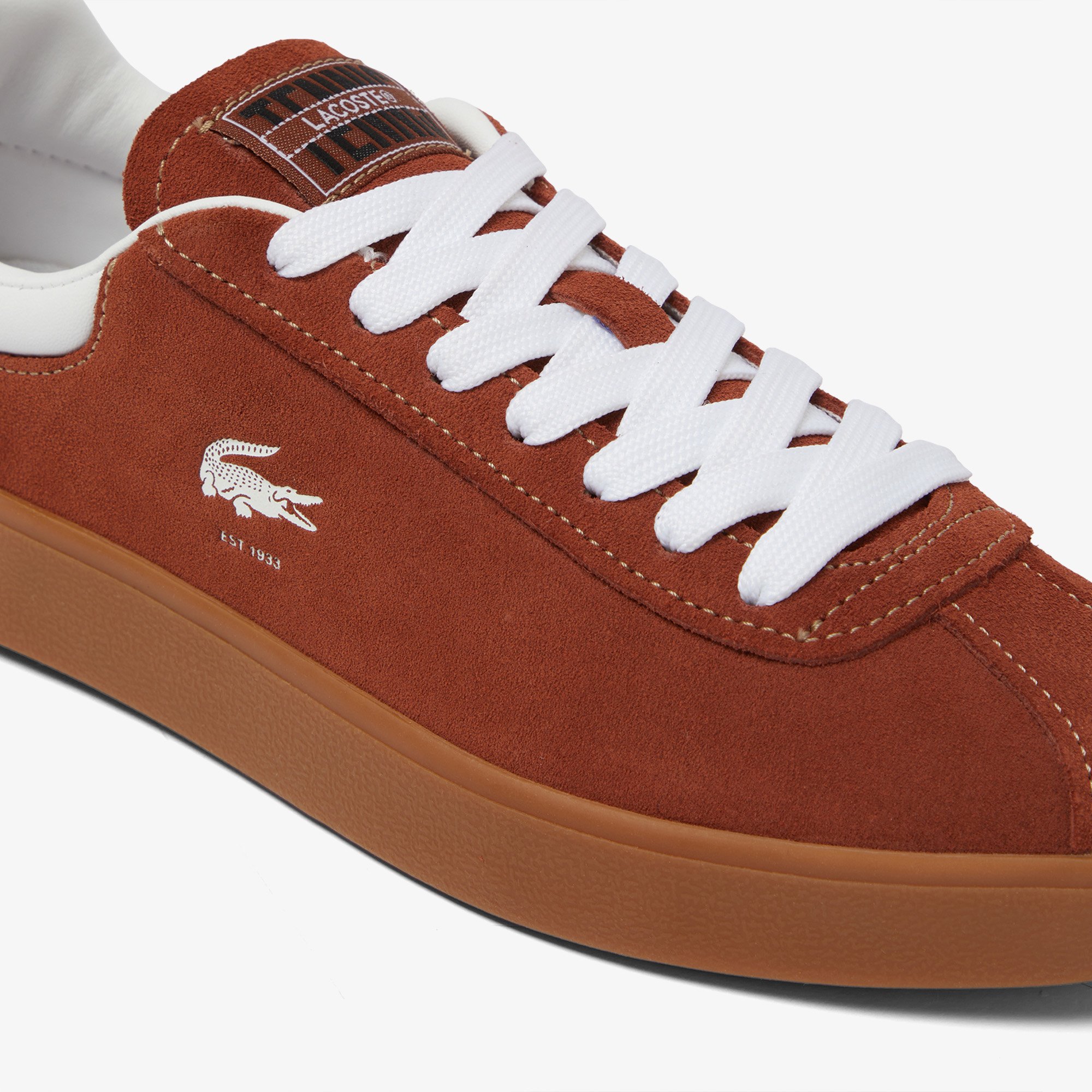 Giày Lacoste Nữ Baseshot Trainers Chất Liệu Da Lộn