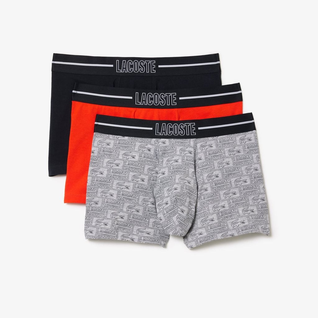 Bộ 3 Quần Lót Boxer Lacoste Nam Chất Liệu Cotton Jersey Co Giãn