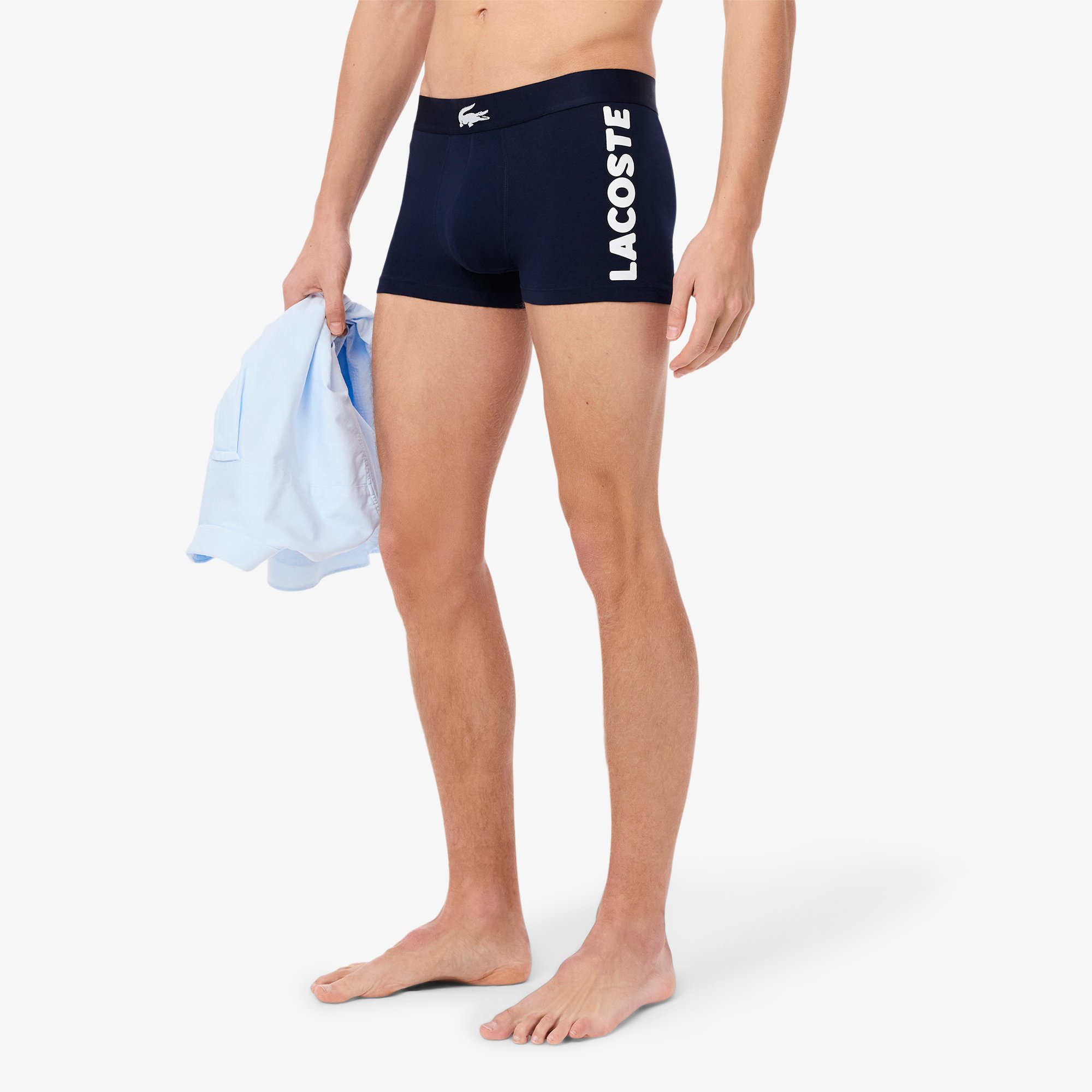 Bộ 3 Quần Lót Trunk Lacoste Nam Chất Liệu Cotton Co Giãn