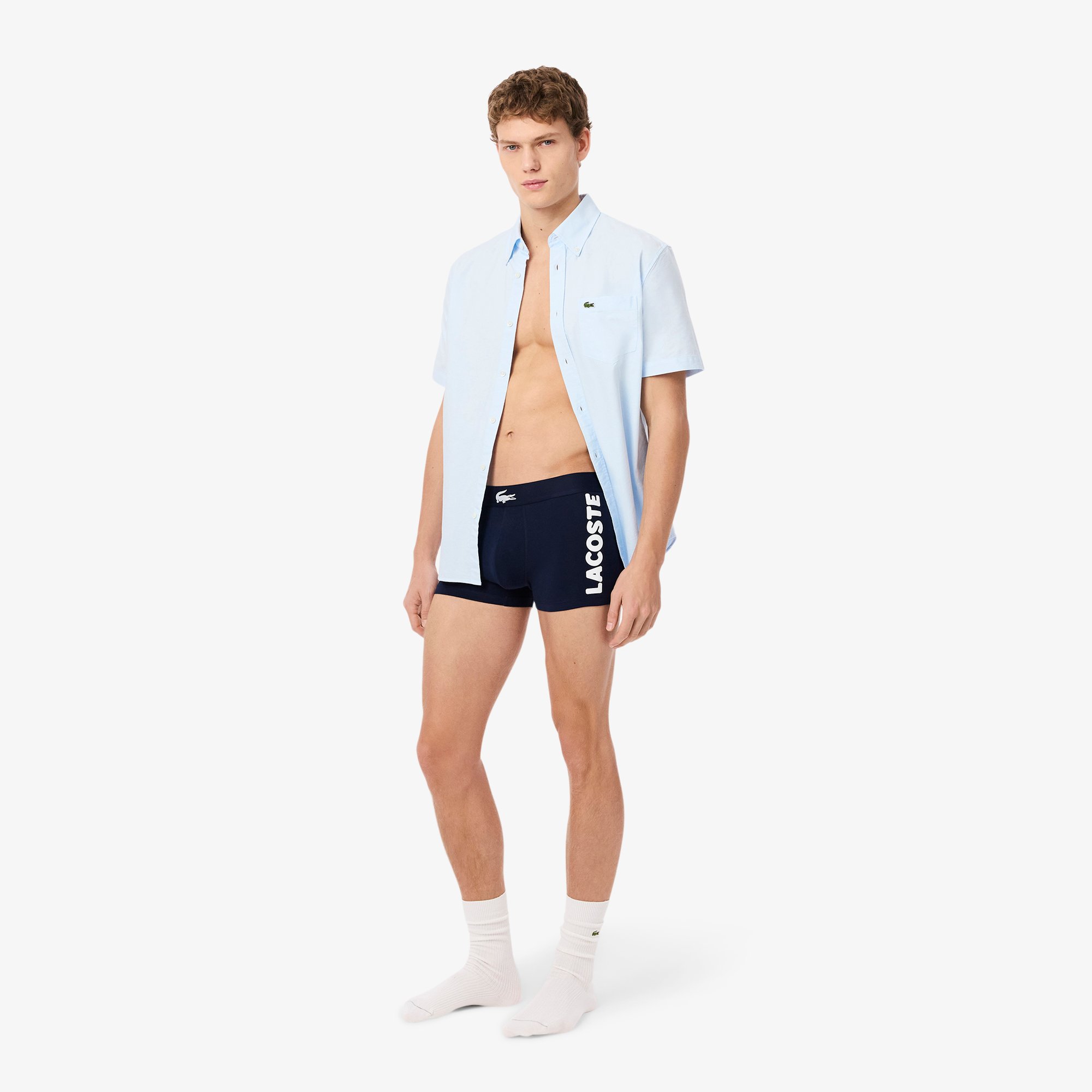 Bộ 3 Quần Lót Trunk Lacoste Nam Chất Liệu Cotton Co Giãn