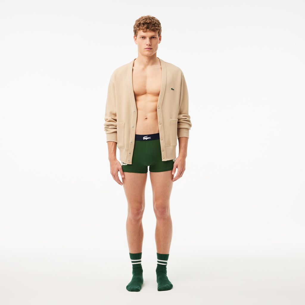 Bộ 3 Quần Lót Trunk Lacoste Nam Chất Liệu Cotton Co Giãn