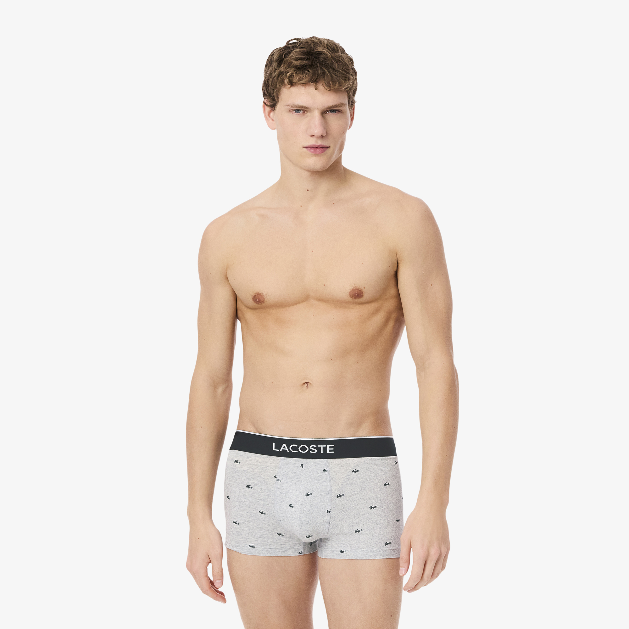 Bộ 3 Quần Lót Trunk Lacoste Nam Co Giãn Họa Tiết In