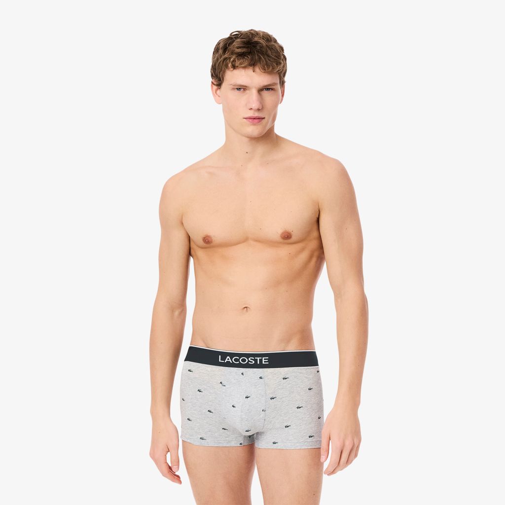 Bộ 3 Quần Lót Trunk Lacoste Nam Co Giãn Họa Tiết In