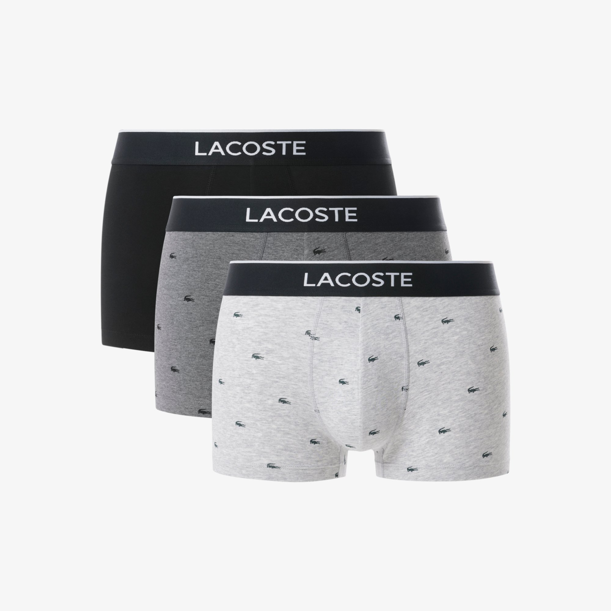 Bộ 3 Quần Lót Trunk Lacoste Nam Co Giãn Họa Tiết In