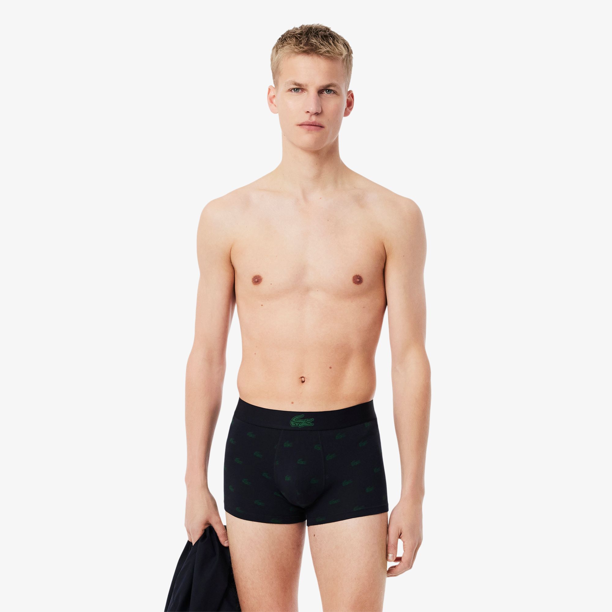 Bộ 3 Quần Lót Trunk Lacoste Nam Hình In Cá Sấu