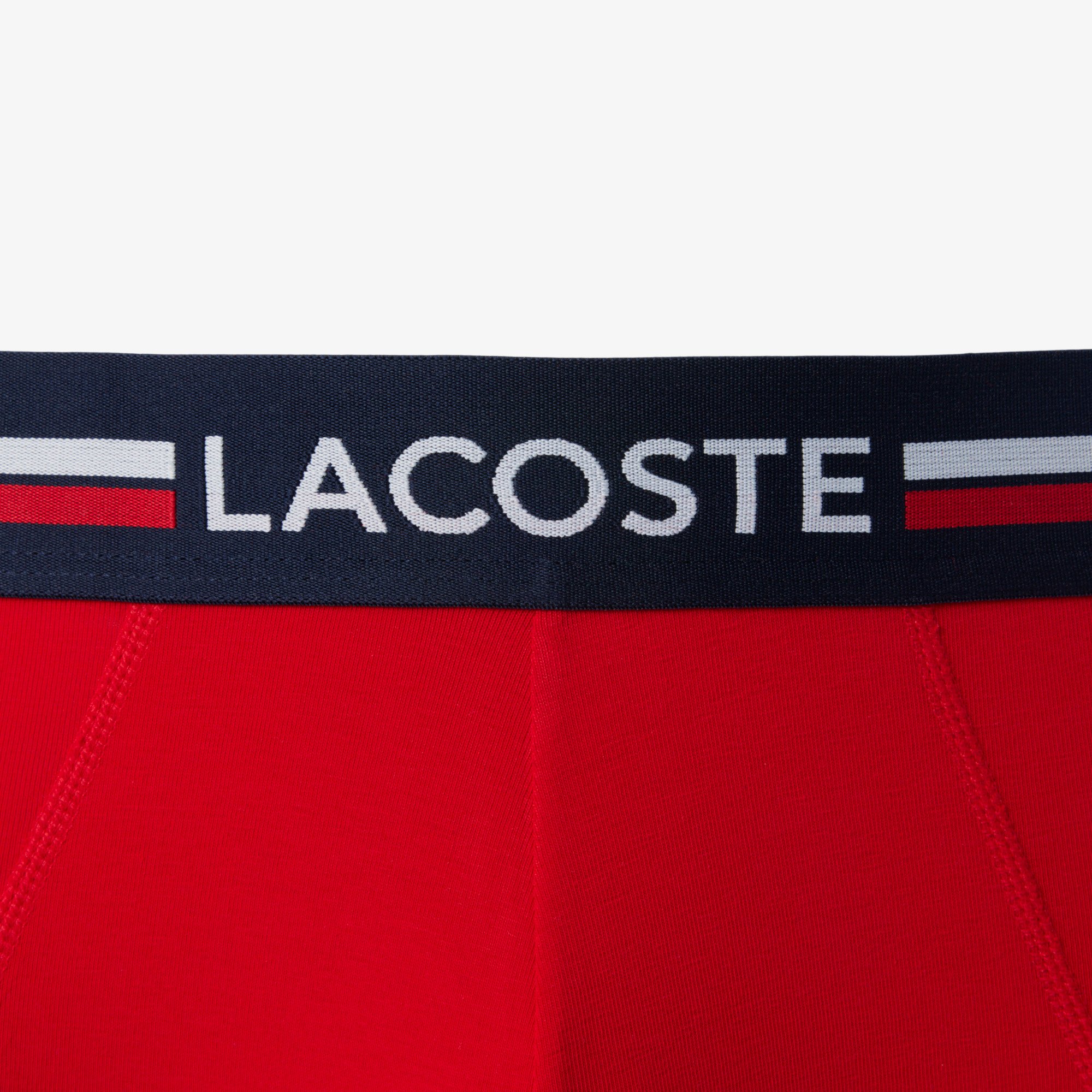 Bộ 3 Quần Lót Lacoste Nam Chất Liệu Cotton Đơn Sắc Có Logo Ở Lưng Quần