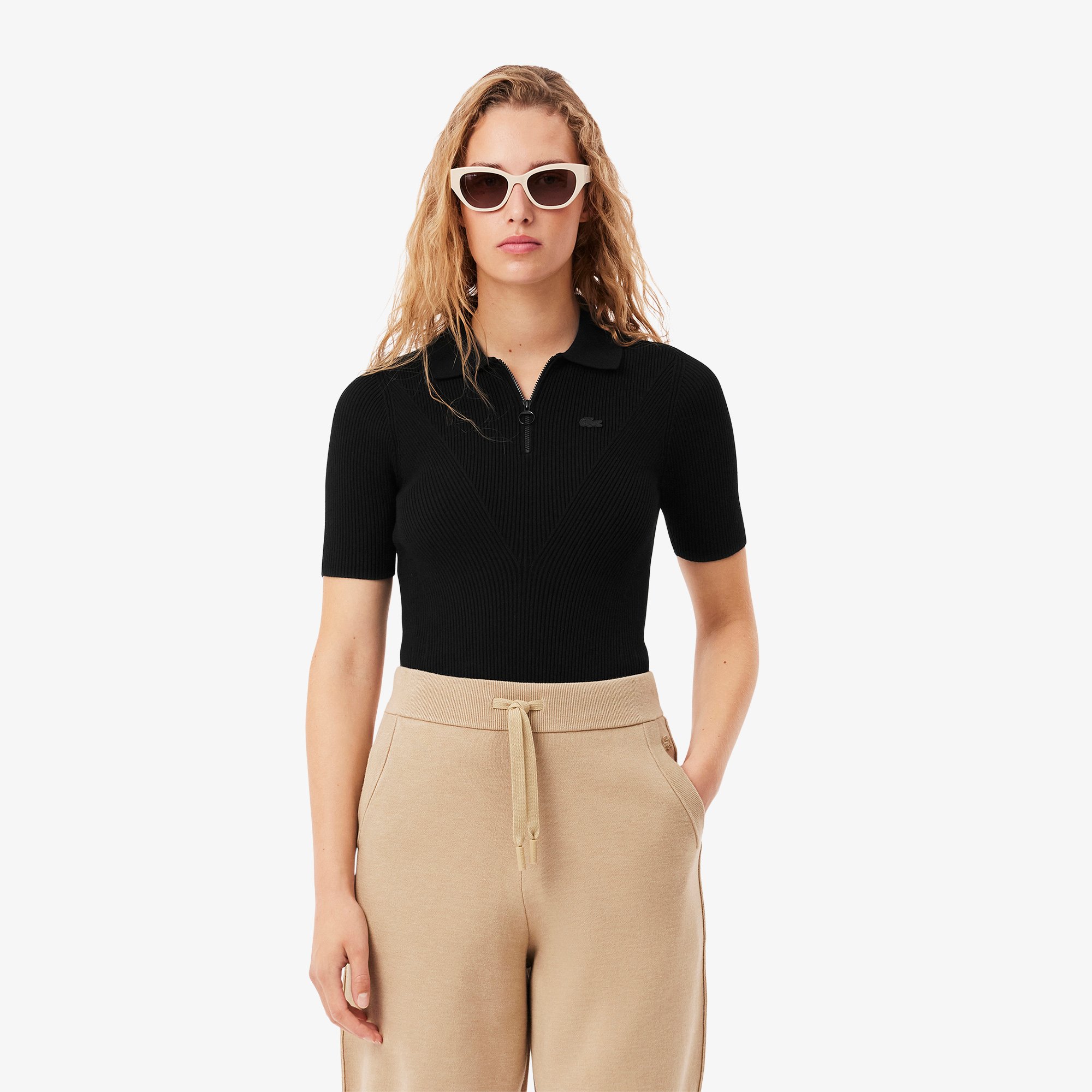 Áo Thun Lacoste Nữ Dệt Kim Gân 3D