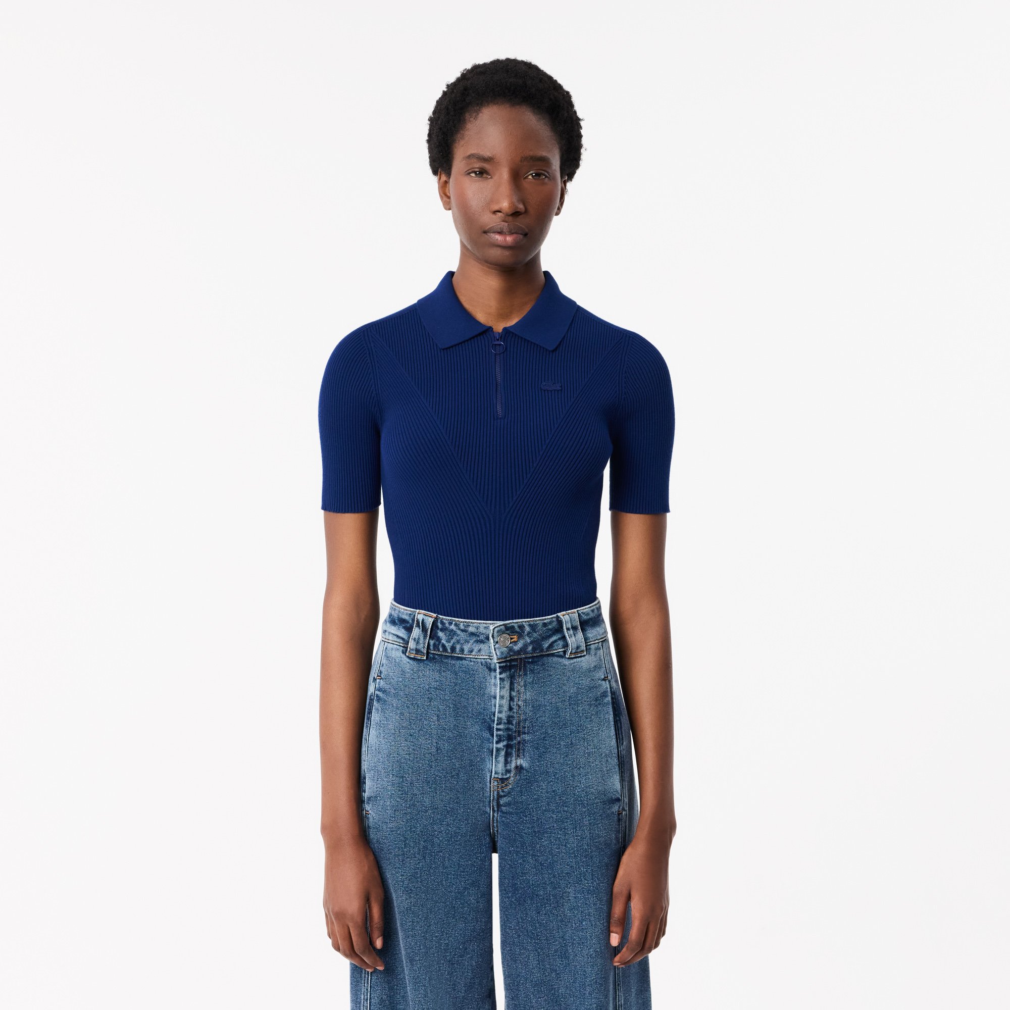 Áo Thun Lacoste Nữ Dệt Kim Gân 3D