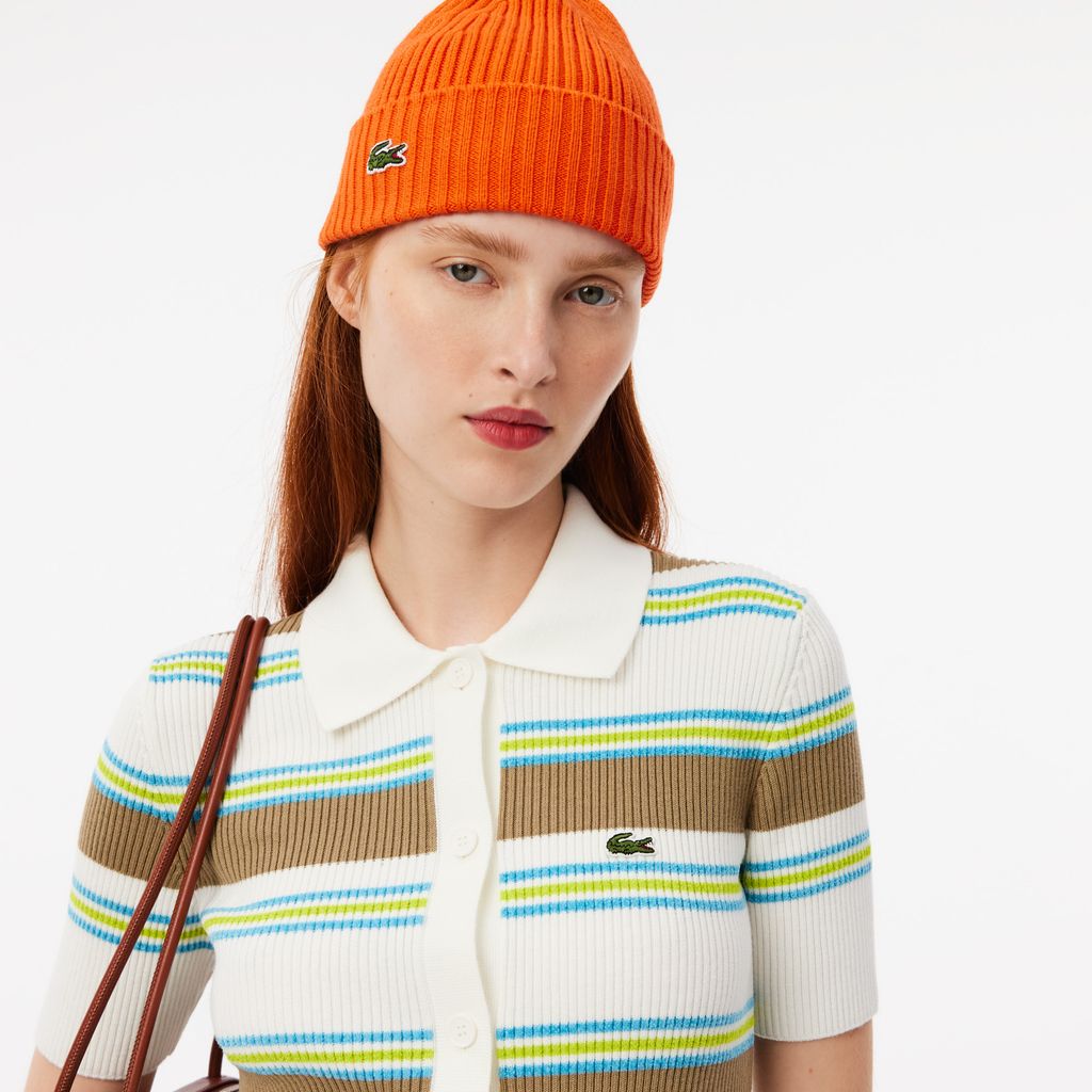 Áo Len Polo Lacoste Nữ Dệt Kim Cotton Gân