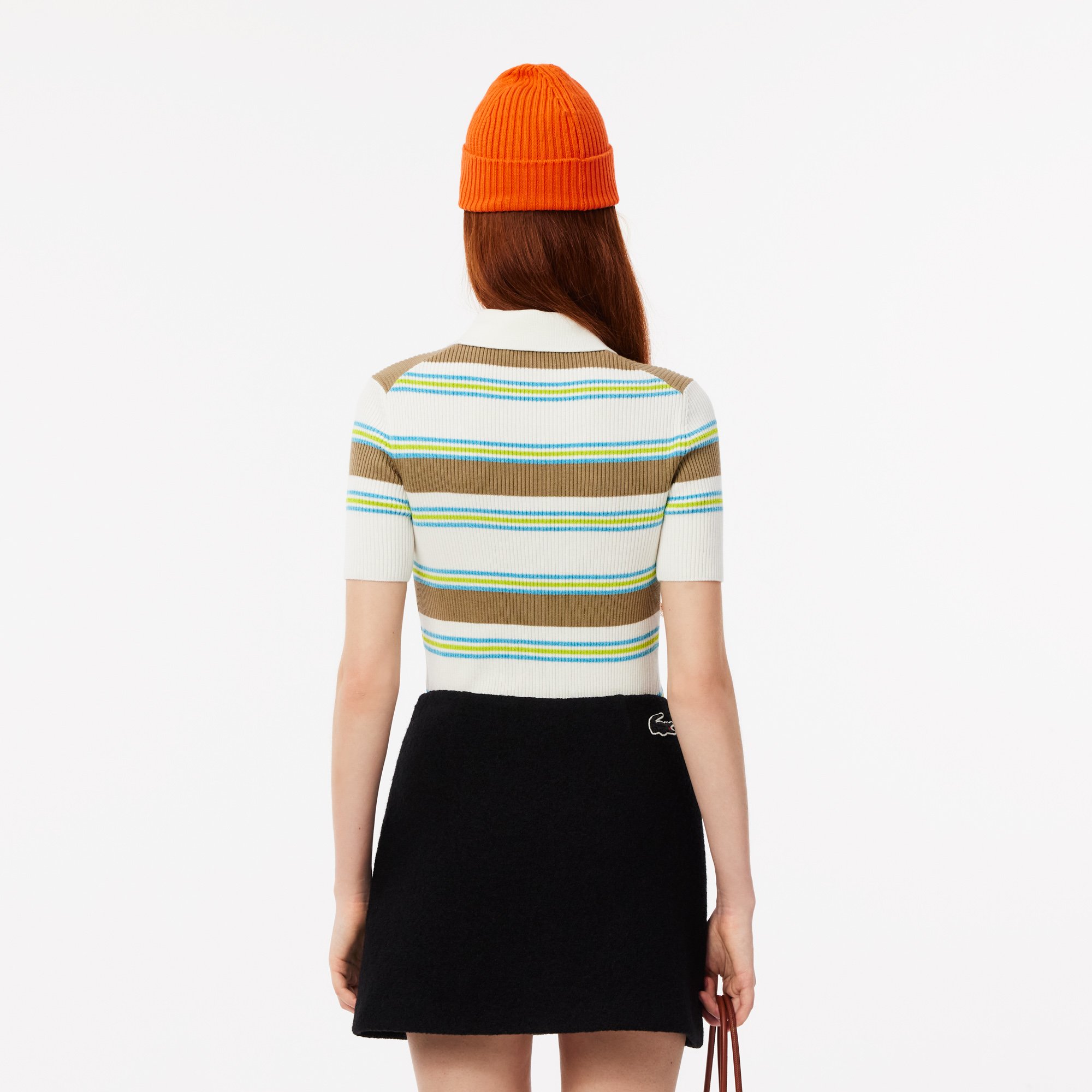 Áo Len Polo Lacoste Nữ Dệt Kim Cotton Gân