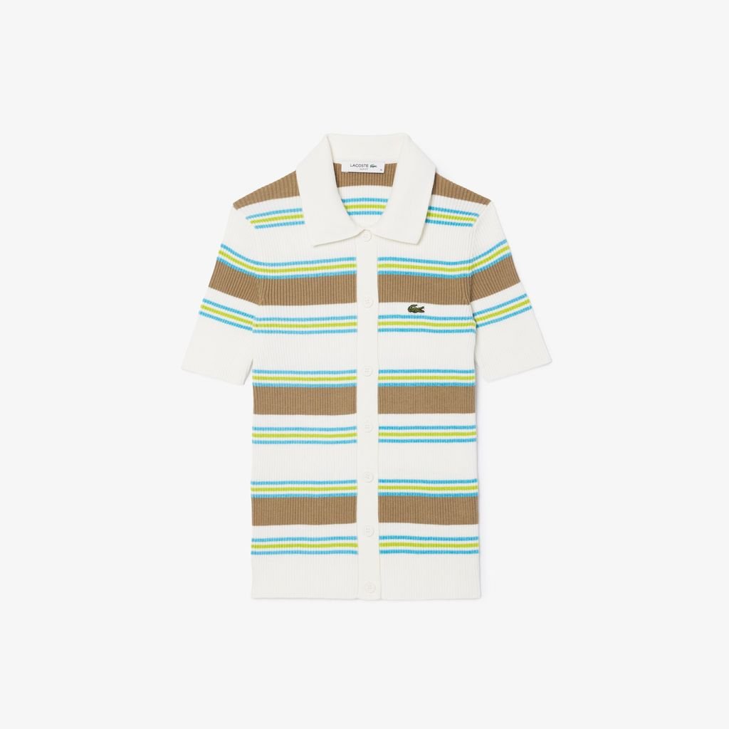 Áo Len Polo Lacoste Nữ Dệt Kim Cotton Gân