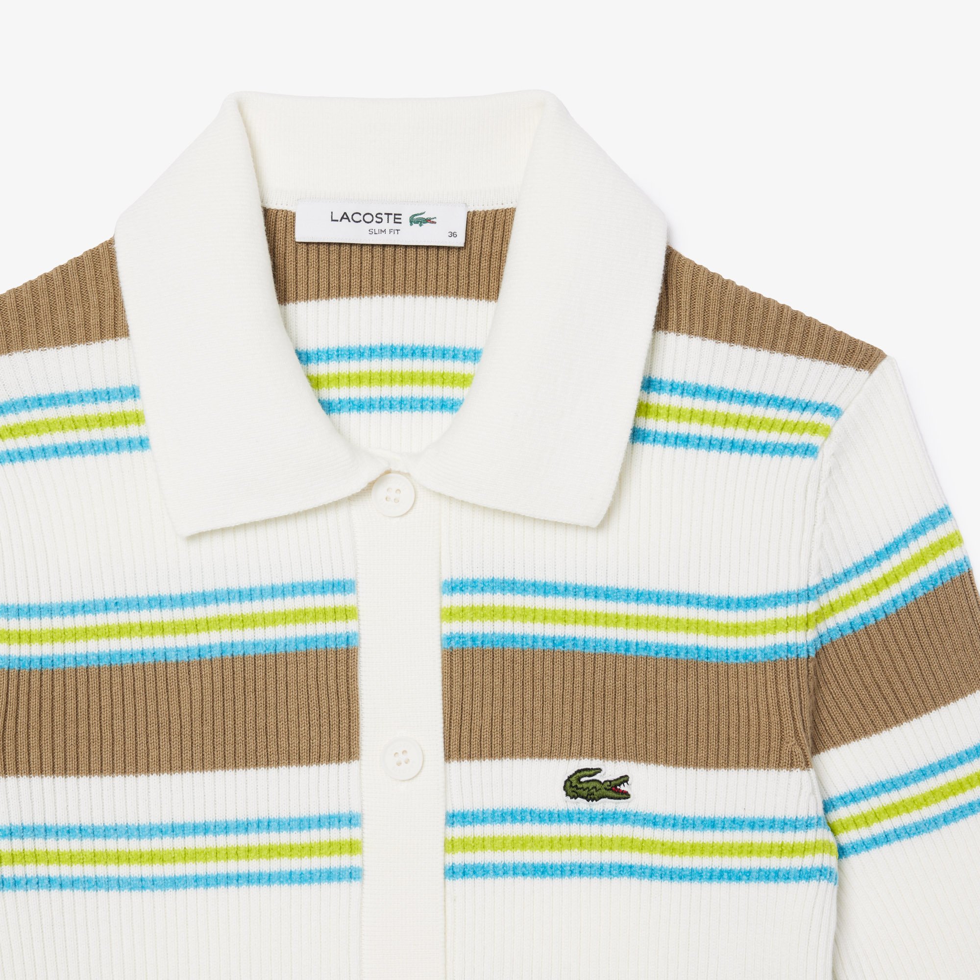 Áo Len Polo Lacoste Nữ Dệt Kim Cotton Gân