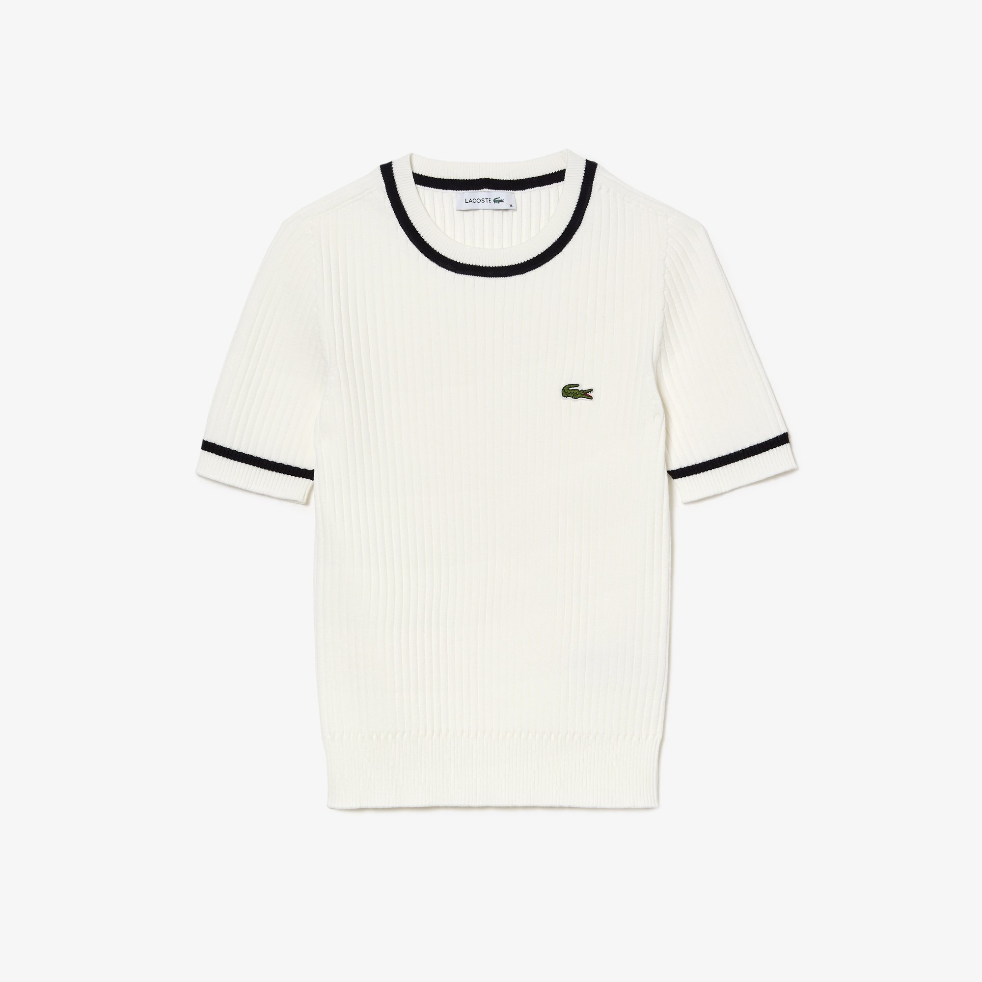 Áo Len Lacoste Nữ Không Đường May Dệt Kim 3D