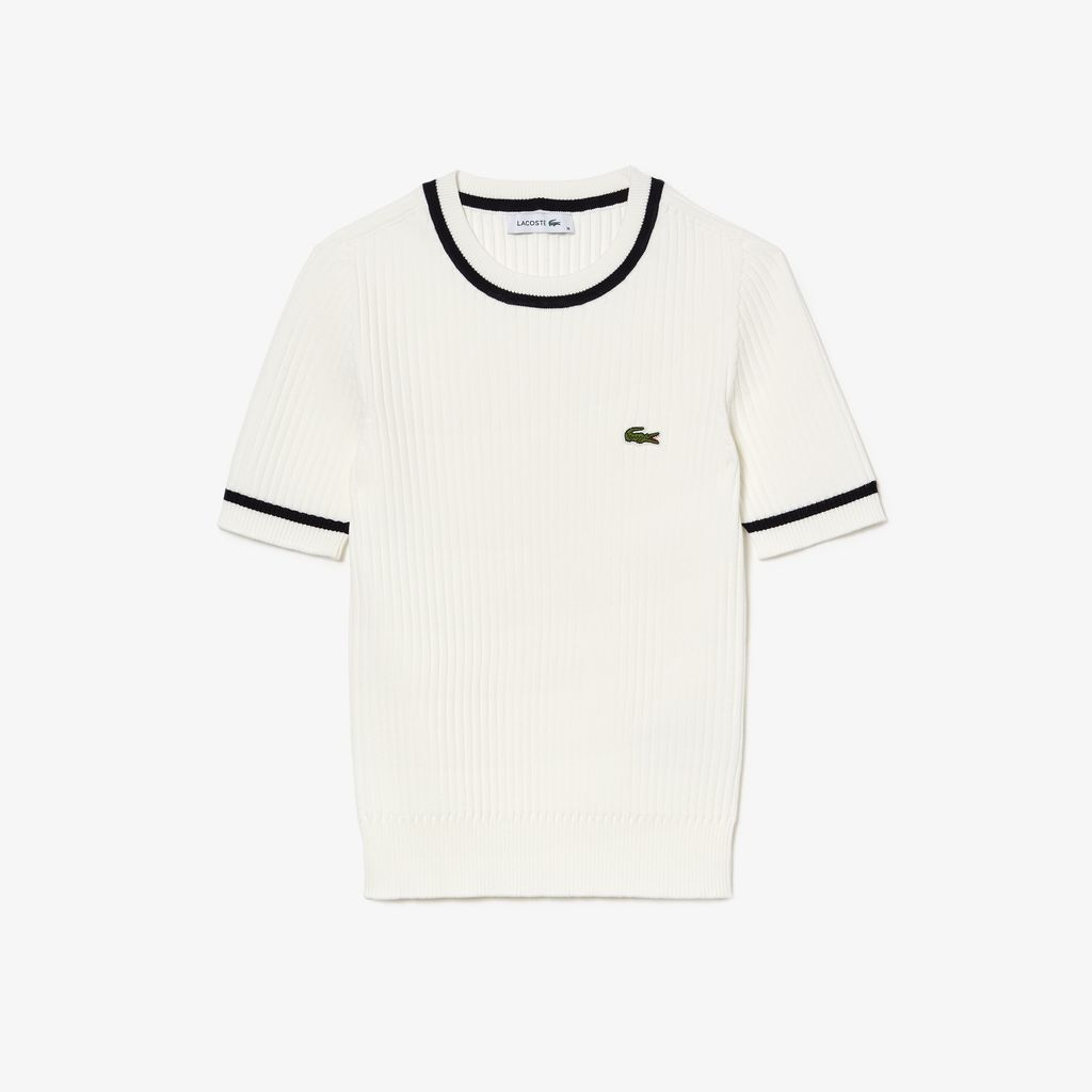 Áo Len Lacoste Nữ Không Đường May Dệt Kim 3D