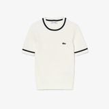 Áo Len Lacoste Nữ Không Đường May Dệt Kim 3D