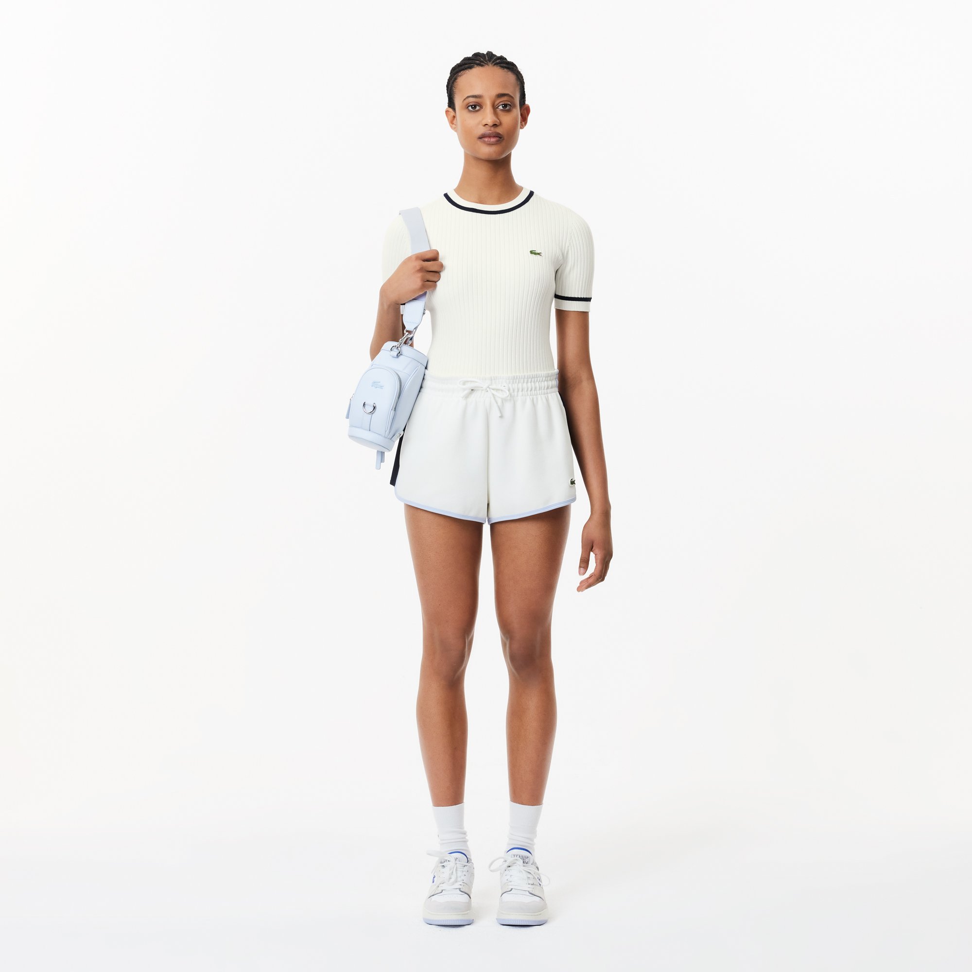 Áo Len Lacoste Nữ Không Đường May Dệt Kim 3D