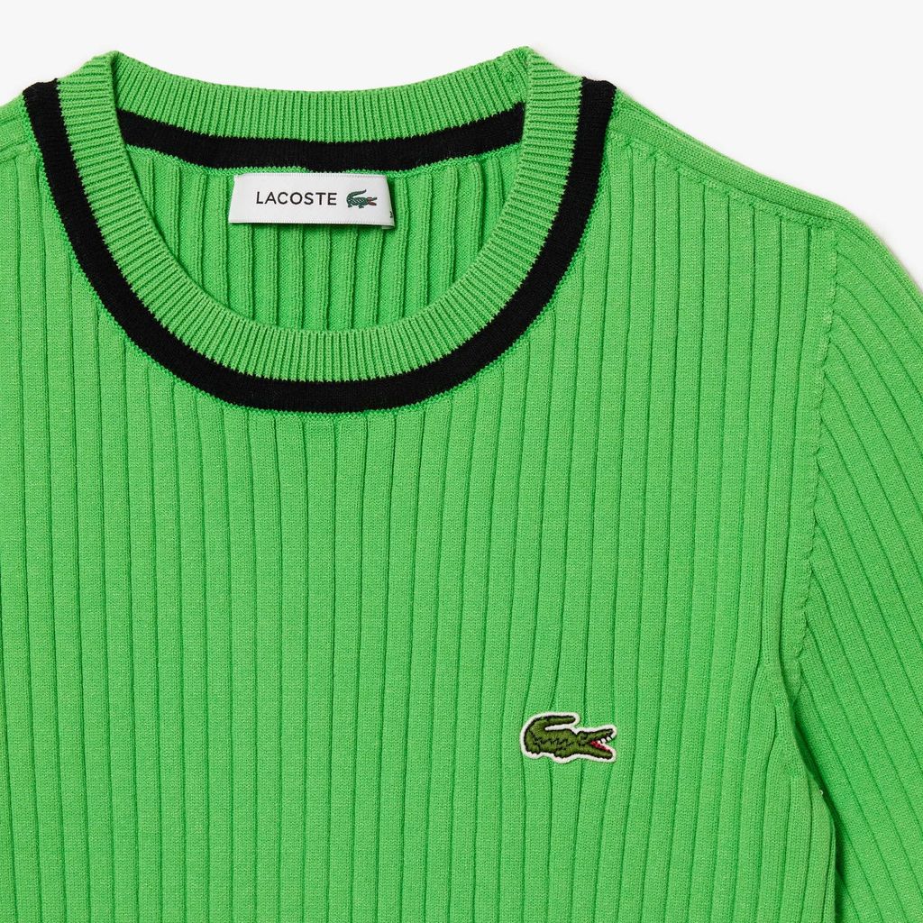 Áo Len Lacoste Nữ Không Đường May Dệt Kim 3D