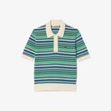 Áo Len Polo Lacoste Nữ Sọc Chất Liệu Cotton Jacquard