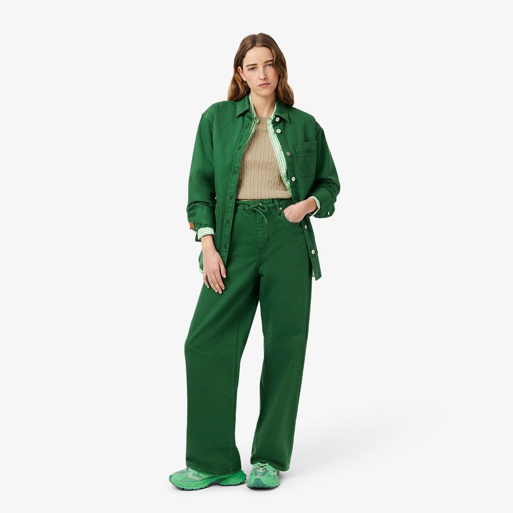 Áo Len Lacoste Nữ Cable Chất Liệu Dệt Kim Hiệu Ứng Washed