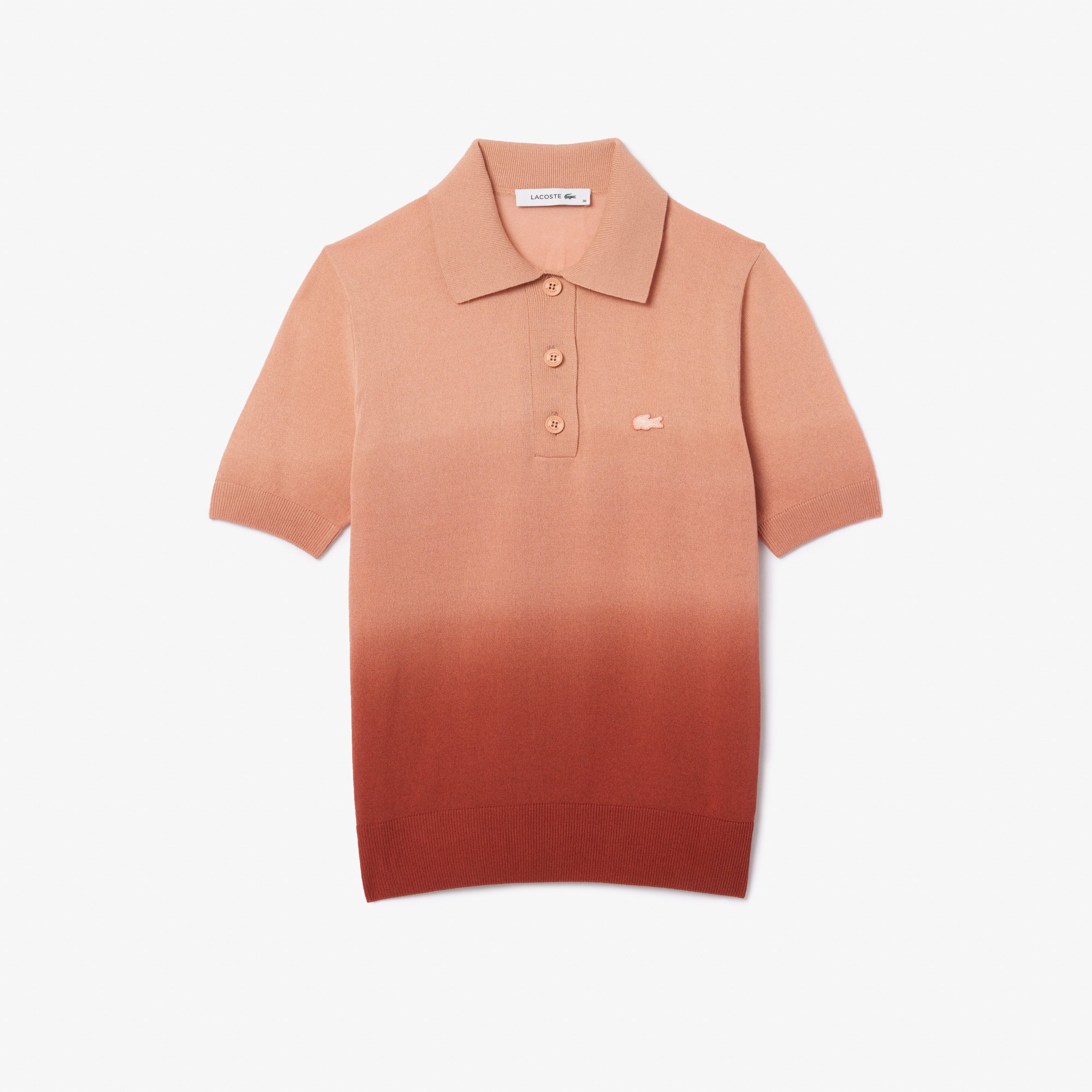 Áo Len Lacoste Nữ Dáng Cổ Điển Chất Liệu Dệt Kim Họa Tiết Ombré