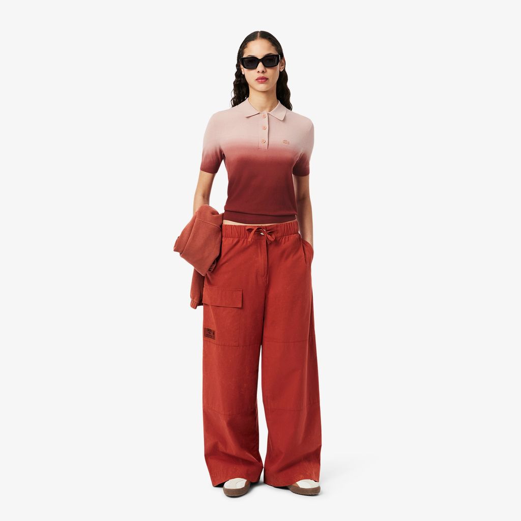 Áo Len Lacoste Nữ Dáng Cổ Điển Chất Liệu Dệt Kim Họa Tiết Ombré