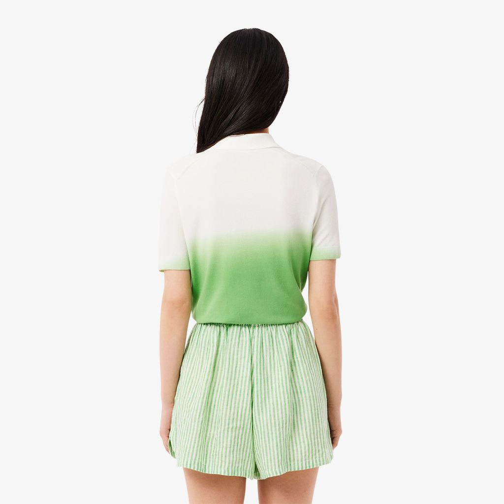 Áo Len Lacoste Nữ Dáng Cổ Điển Chất Liệu Dệt Kim Họa Tiết Ombré